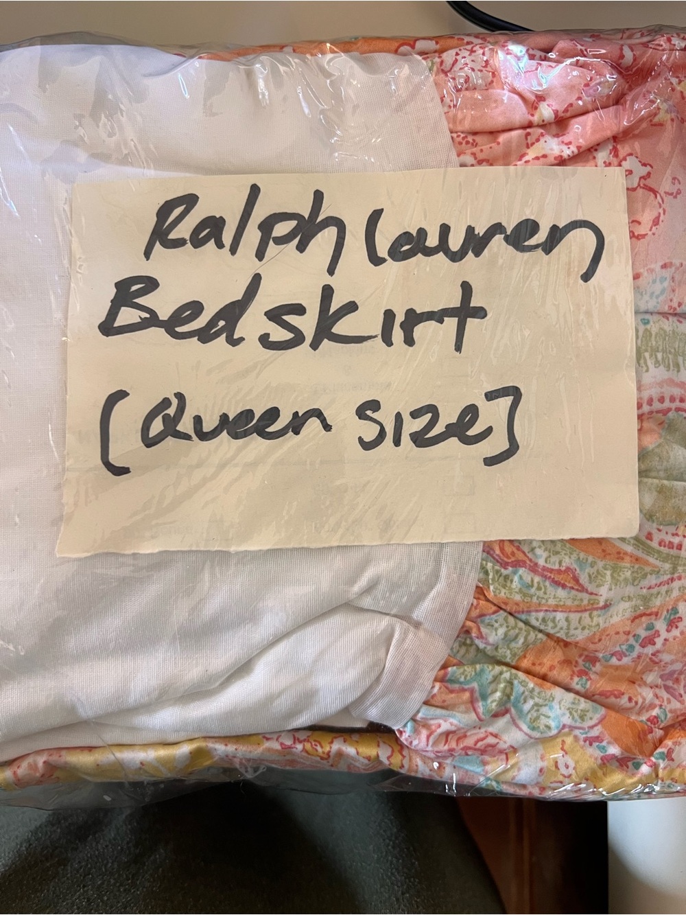 Ralph Lauren Multi-Color Floral Bed Skirt with Pink Accents